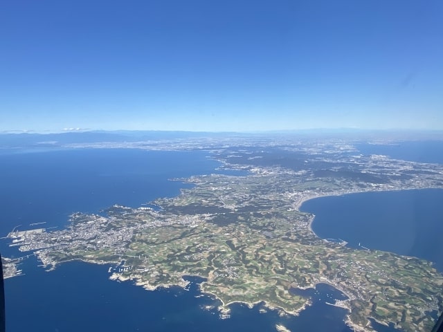 空から撮影した三浦半島